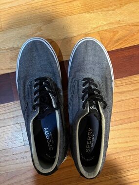 Sperry Gray Canvas Low-Top Boat Shoes